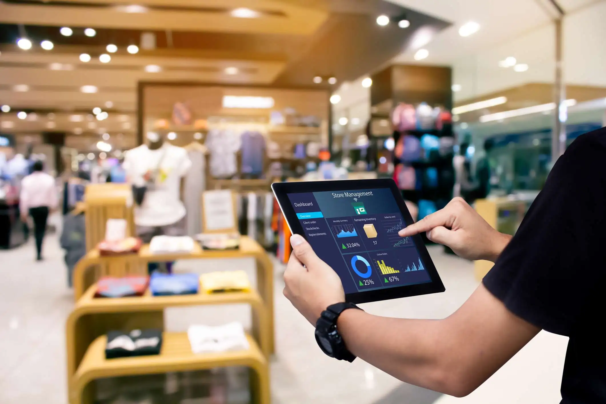tablet showing metrics and data points